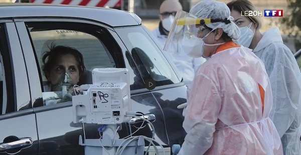 Covid-19 : l'Italie débordée, des patients placés sous respirateur dans leur propre voiture devant un hôpital