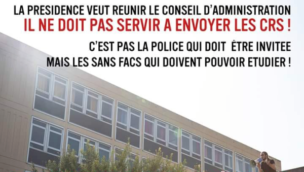 L'occupation des étudiants « sans-fac » à Nanterre est menacée d'intervention policière !