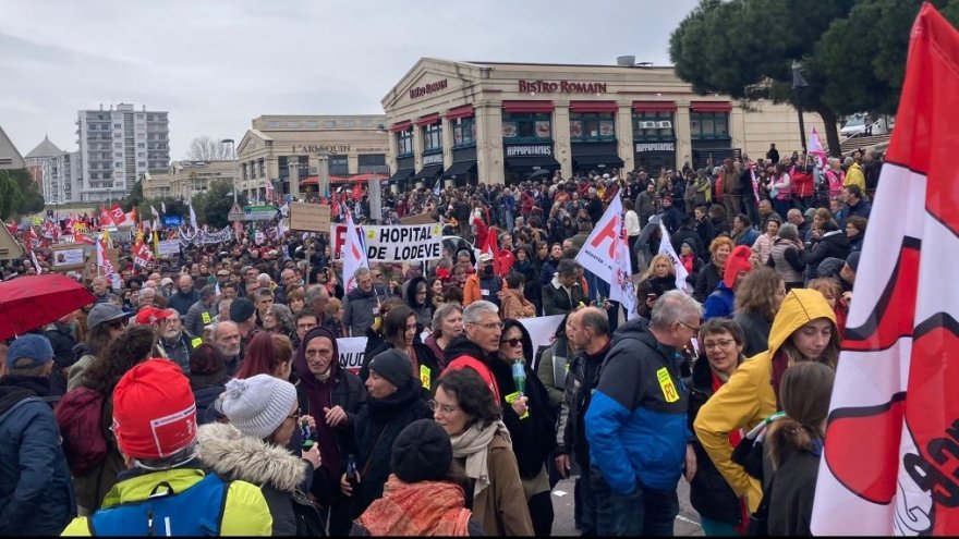 15 mars : plus de 10 000 manifestants à Montpellier, les secteurs en reconductible durcissent le ton